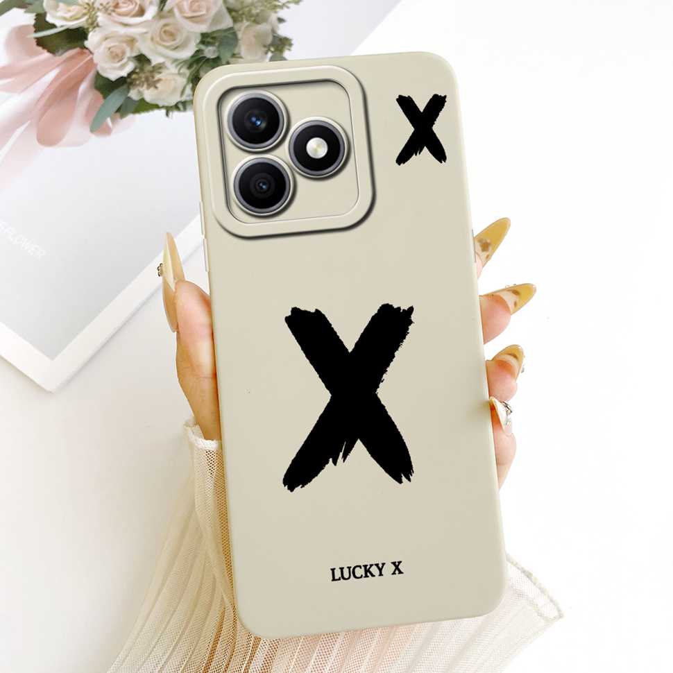 For Honor X8d 4G 6.77" Case Fashion Letters A-Z Full Protection Silicone Back Cover For Honor X8d X8D 4G Phone Cases Fundas