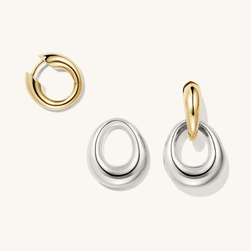 18K Gold-Plated Irregular Geometric Earrings with Retained Gold Color
