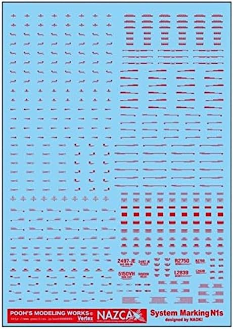 

Modeling Works Vertex System Маркировка N1s Красный Пластиковая Модель Декаль Poo s VSC-N1sR