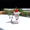 Charming Cherry Cream Cup Key Holder Backpack Decor Creative Keyring for Bag