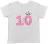 Rose Personnalisé - 10 Ans Effet Paillettes T-shirt Enfant Garçons Filles