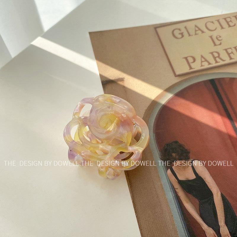 

Flower Style Vintage Hair Claw Clip In Colorful Purple And Blush Designs Pink Colorful Purple Small