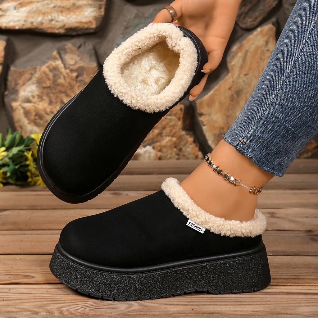 Comfortable Women Snow Boots Winter Solid Color Platform Ankle Boots Woman Round Toe Slip On Warm Shoes Women Zapatos De Mujer