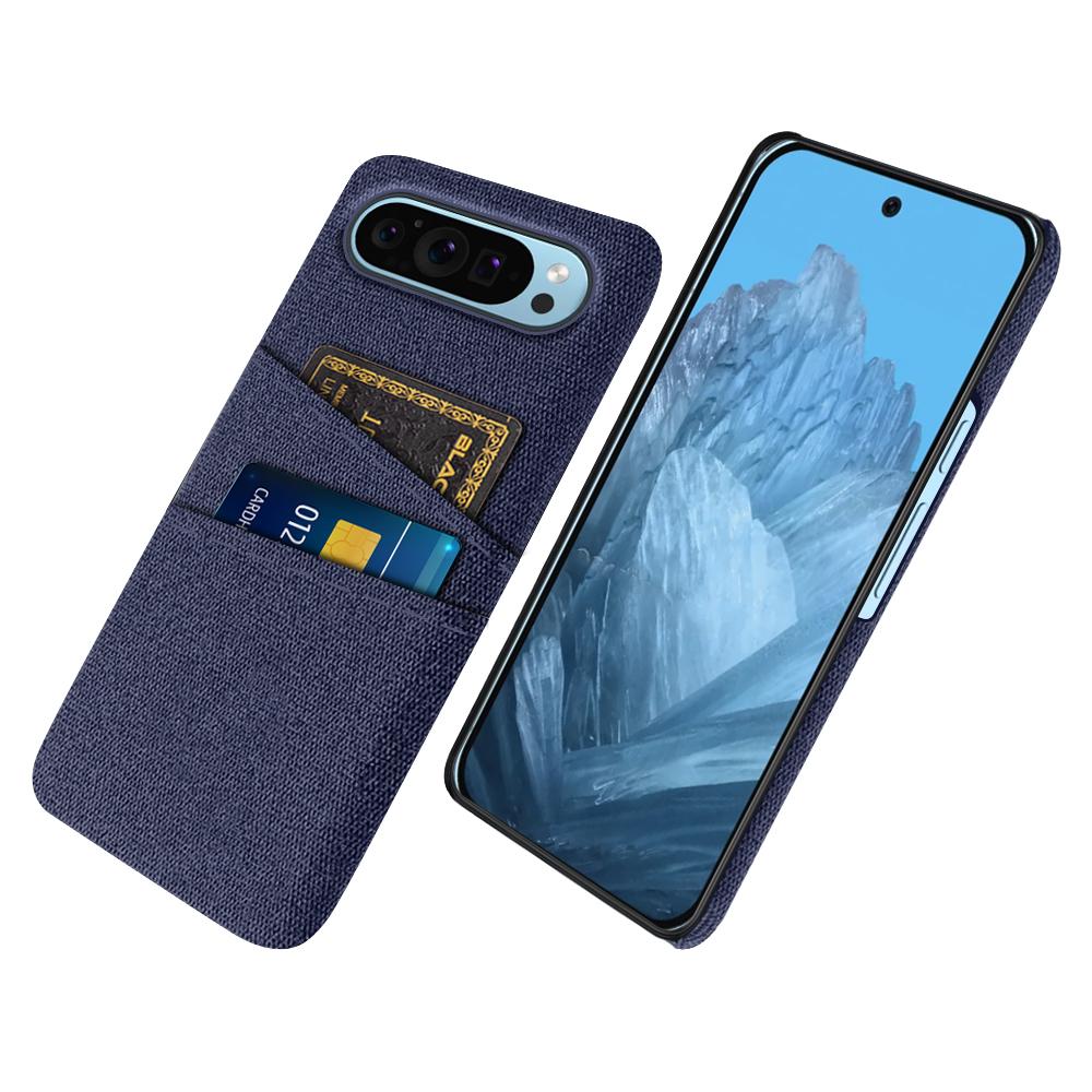 For Google Pixel 9/Pixel 9 Pro Phone Case 2 Card Holders Cloth Texture Back Cover
