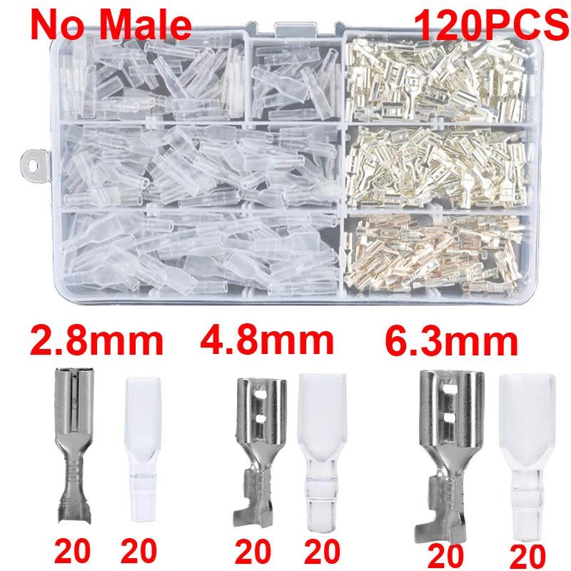 

Box Insulated Male Female Wire Connector 2.8/4.8/6.3mm Electrical Crimp Terminals Termin Spade Connectors Assorted Kit