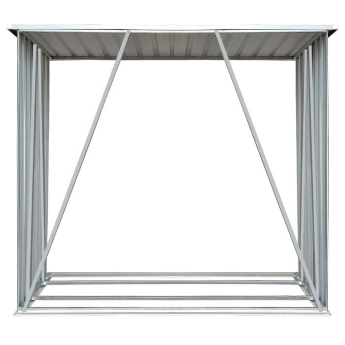 Galvanized Steel Wood Storage Shelter 163x83x154 Cm - VIDAXL - Brown