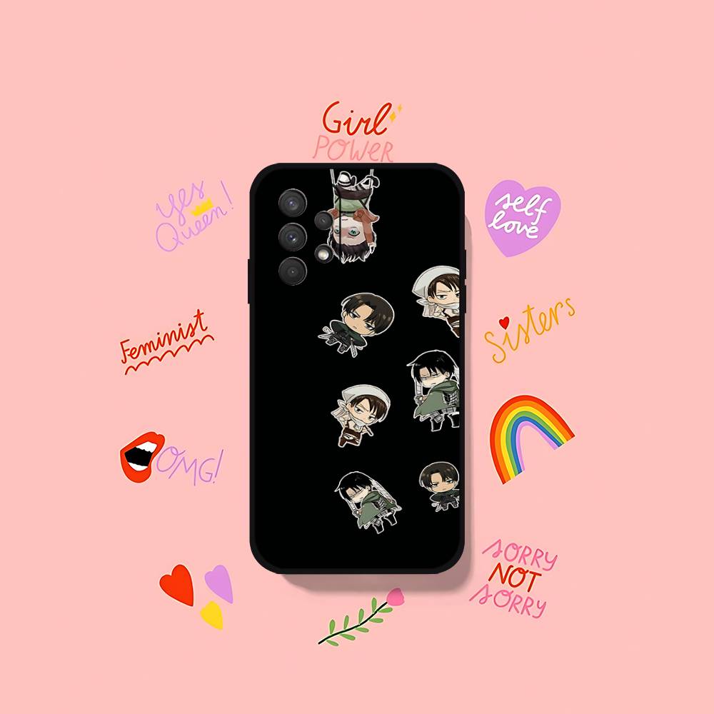 L-Levi Ackerman Attack On Titan-S Phone Case For Samsung Galaxy S25 S24 S23 S22 S21 FE Plus Ultra A13 A20 A32 A70 Black Cover
