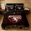 Torino Football Club Pattern Bedding uilt Set uilt Cover Pillowcase Home Decoration Birthday Gift (1 * duvet cover + 2 * pillowcase without core)