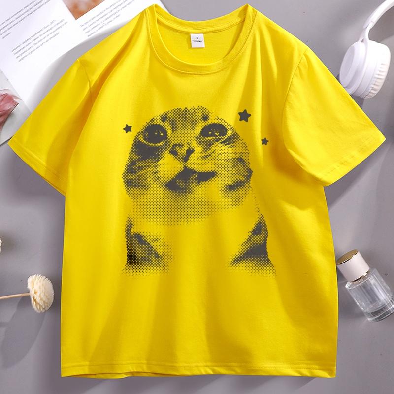Funny Pee Cat Meme Tshirt Unisex Unisex Silly Retro Vintage Graphic T Shirts Cats Lover Cotton Y2k Clothes Comfortable Streetwear
