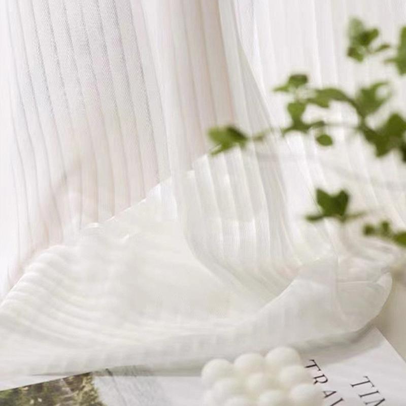 Adhesive Curtain No Punching Installation Balcony White Self-Adhesive Gauze Bedroom Bay Window Semi-Blackout Curtain