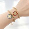 Gold-Plated 6mm Copper Bead Chain St. Benedict Pendant Adjustable Bracelet New Trend for Women's Daily Party Jewelry Accessory