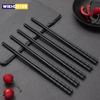 5/10 Pairs Chinese Food Chopsticks Reusable Black Alloy Non Slip Washable Safe Dishes Food Grade High Temperature Sterilizable