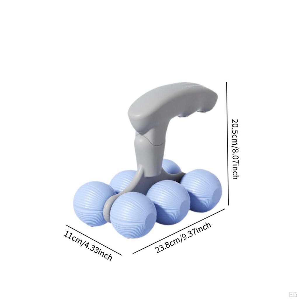 6 Wheel Massage Roller, Degree Compact Multifunctional Manual Tool, Body Roller for Waist,