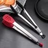 Silicone Head BBQ Grilling Tongs Anti-Scalding Cake Bread Tong Non-Stick Steak Tongs  Kitchen Use