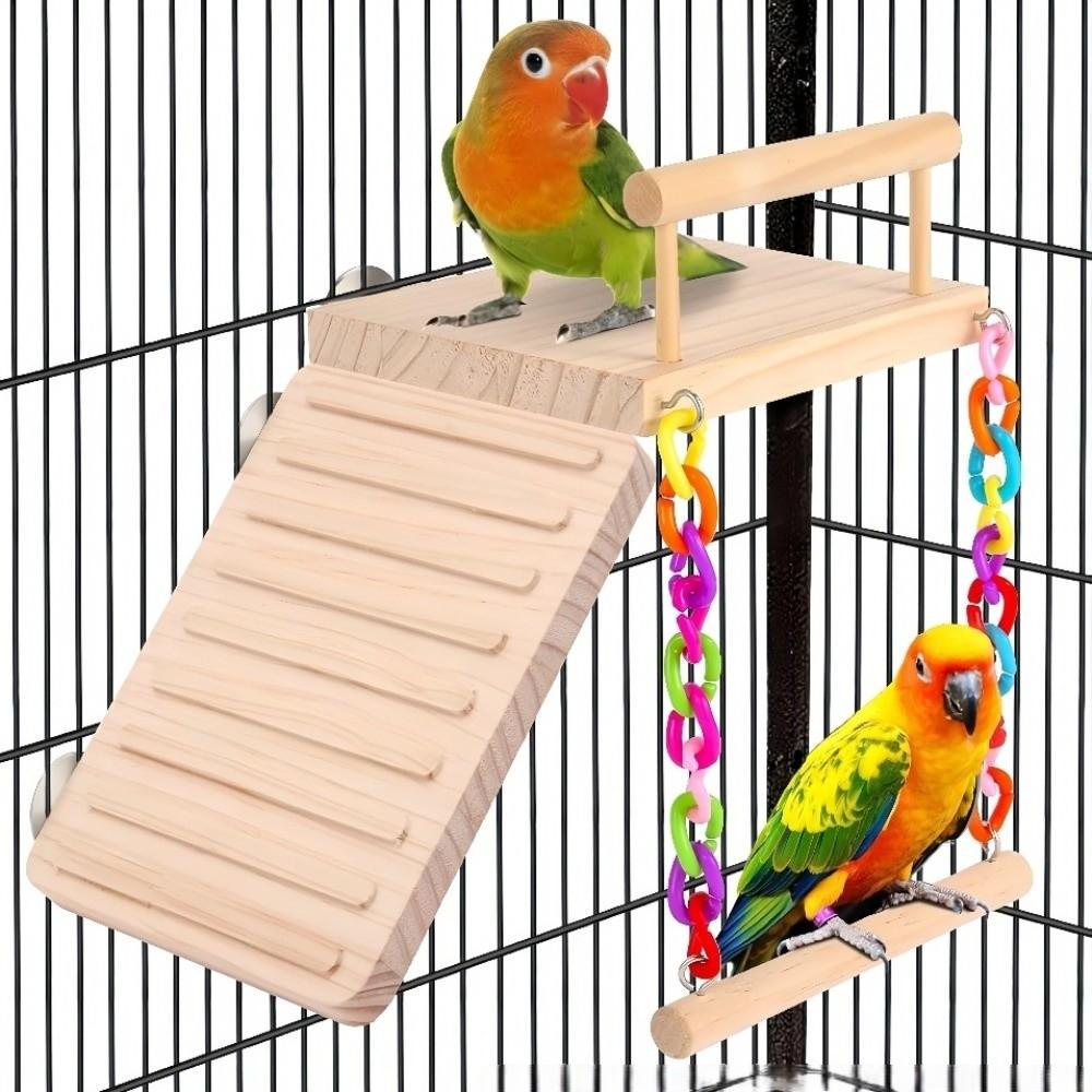 Natural Bird Play Gym Wooden Parrot Rest Platform New Cage Accessories  Cage Decor