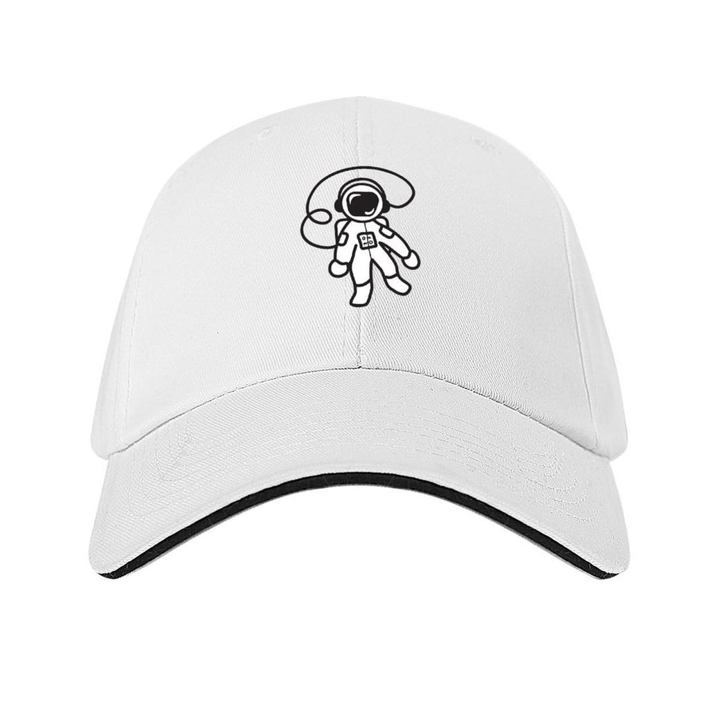 Vibing Astronaut Black and White Monochrome Design Baseball Cap Western Hat Wild Ball Hat Trucker Hat Men Golf Wear Womens