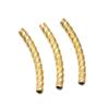 18K Gold Plated Stainless Steel Embossed Colorfast Faceted Tube Beads for DIY Jewelry