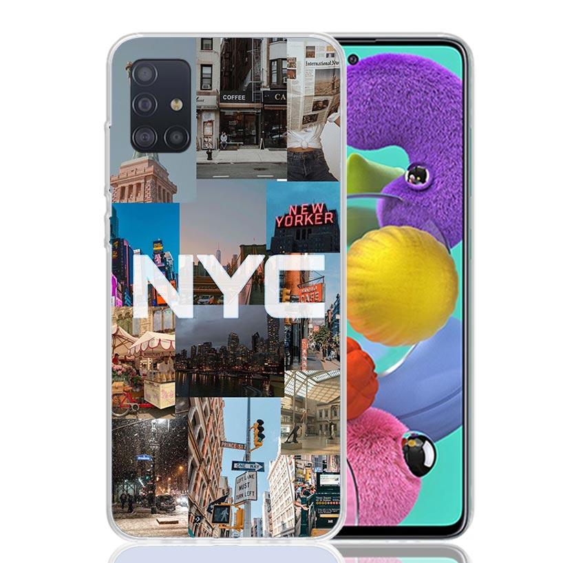 NYC New York City Case Phone Cover for Samsung Galaxy A52 A51 A50 A42 A32 A22 A12 A02S A72 A71 A70 A41 A31 A21S A40 A30S A20E A1
