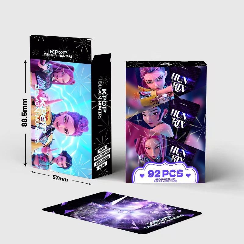92 ks/sada Kpop karty Lovci démonů Anime Rumi Mira Zoey Fotokarty Samolepky Postava Lomo Karty Nálepky Dárky pro fanoušky