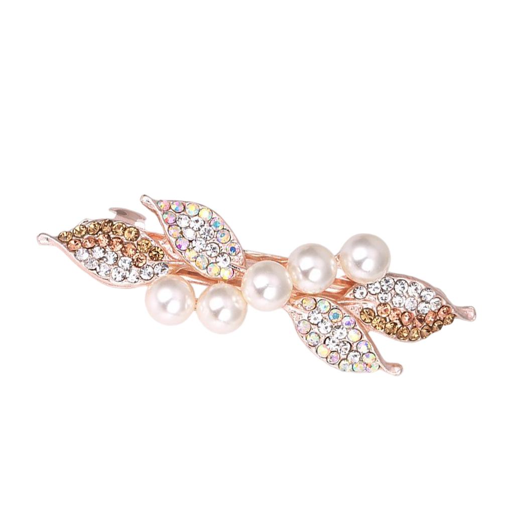 Crystal Pearl Hairpin Holiday Wedding Engagement Decoration Fashion Hair Clip Portable Accessories for Girls Women