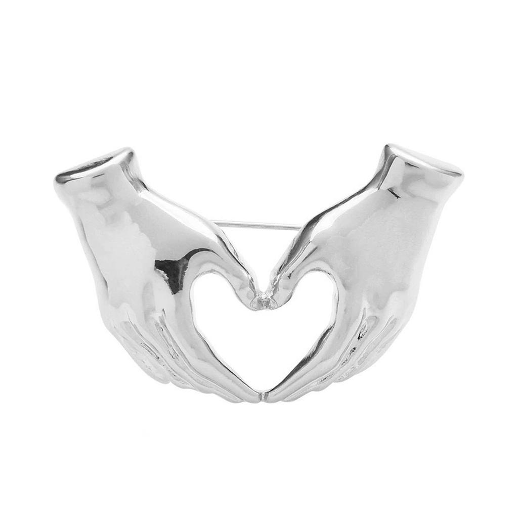 Trendy Cartoon Hand Heart Gesture Brooch Decorative Pin Fashion Badge Suitable for Youthful Style and Individuality