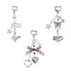 Versatile Key Ring Butterfly Bowknot Star Heart Beaded Keyring Bag Pendant Backpack Decoration for Daily Use and Parties