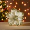 12 Pieces Christmas Artificial Flower Heads for Holiday DIY Decorations Polyethylene Xmas Flowers with Glitter