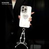 Love bow chain is suitable for Apple 17 feather yarn mobile phone case iphone15promax new 16 high value.