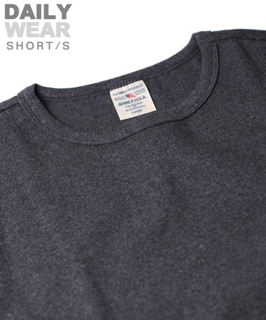 AVIREX DAILY RIB CREWNECK TEE 6143502 Men's XL Size 019 Charcoal