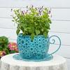 Vintage Teacup Planter Iron Floral Cutout Flowerpot Decorative Plant Pot for Succulents Herbs Flowers Indoor Outdoor Garden Decor