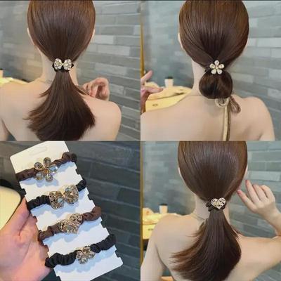 Eleganter koreanischer schwarzer Haargummi & Pferdeschwanz-Accessoire