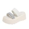Rhinestone slippers women's summer wear new platform muffin shoes beach shoes sandals women