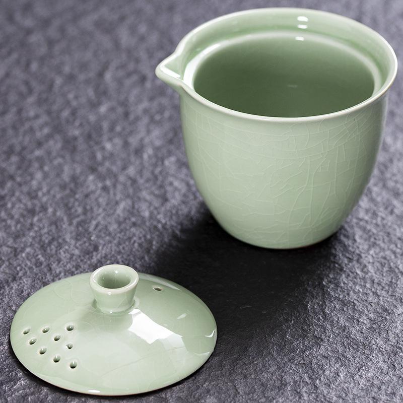 Ru Kiln Travel Tea Set Portable and Simple Ceramic Tea Drinking Set