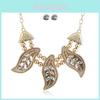 Vintage Leaf Shape Necklace Set With Alloy Metal And Multilayer Design For Fashion Enthusiasts
