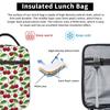 Cheerful Red Cherry Pattern Insulated Lunch Bag for Women Children Leakproof Food Boxes Thermal Lunch Box Tote
