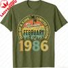 Divertente 40 Anni Vintage Febbraio 1986 Regalo 40° Compleanno Maglietta Uomo Abbigliamento Harajuku Streetwear Magliette Grafiche Unisex Top