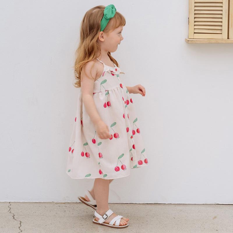 Summer 2025 Trendy Cartoon Print Girls' Short Sleeve Dress - In Stock