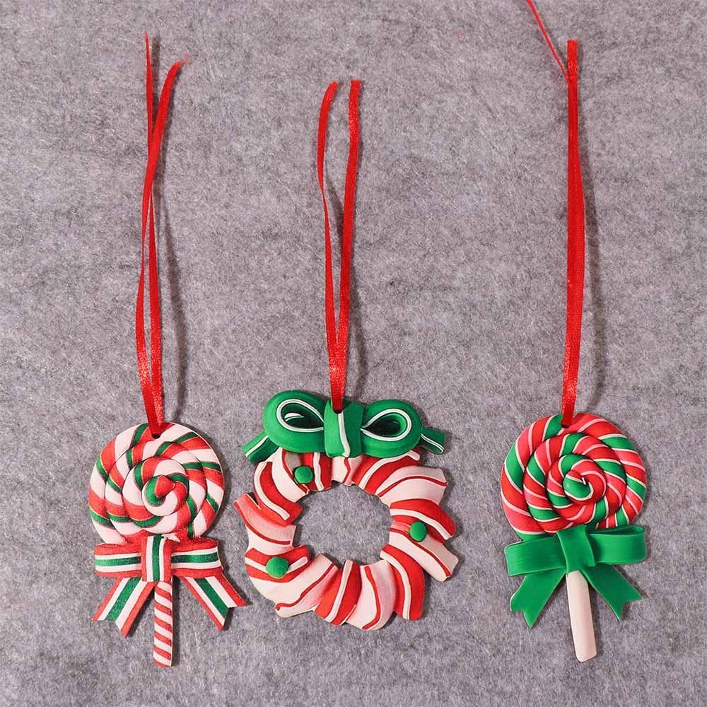 16Pcs Colorful Mini Christmas Candy Cane Ornaments Christmas Hanging Decorations  New Year Party