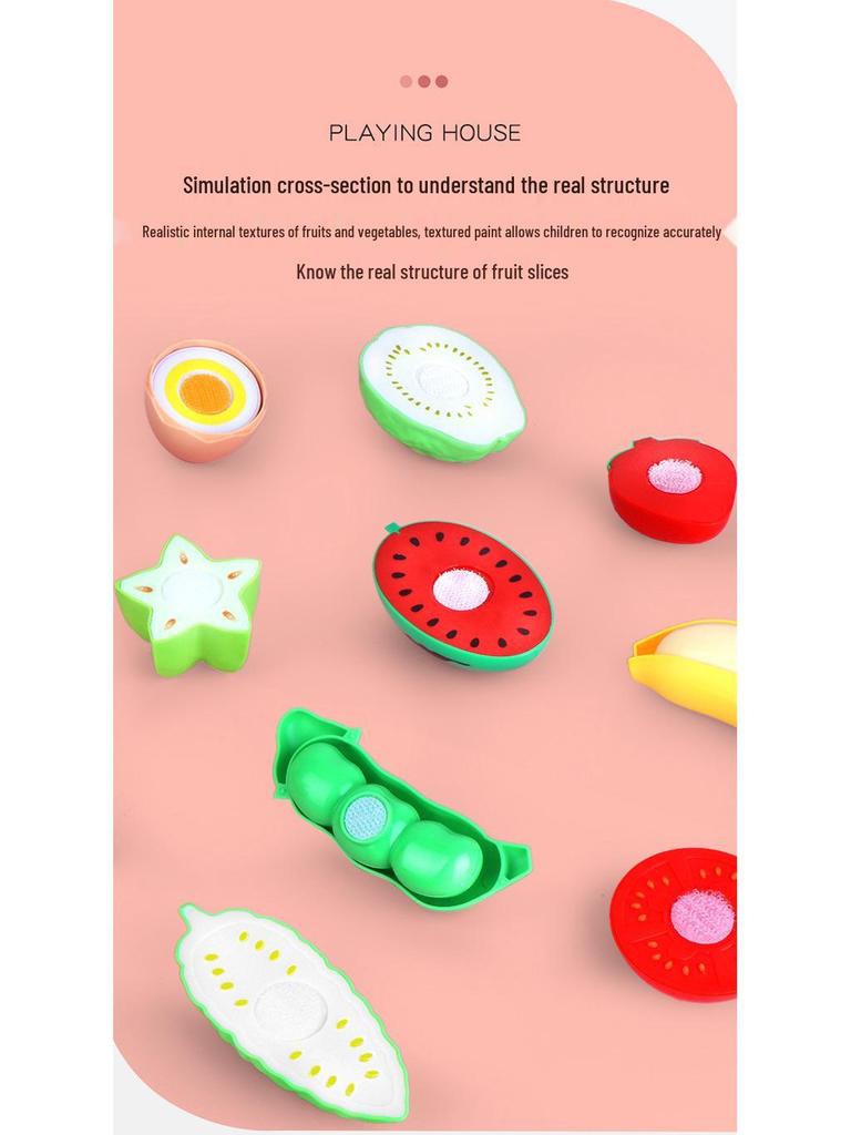 Cross-Border Kids' Pretend Play Fruit & Veggie Cutting Toy for Early Education