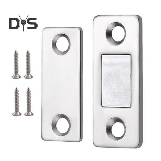 6/10/15Pcs Invisible Cabinet Door Magnet with Screw Ultra-Thin Stainless Steel No Drilling Adhesive Magnetic Drawer Closet Sliding Door Catch Latch