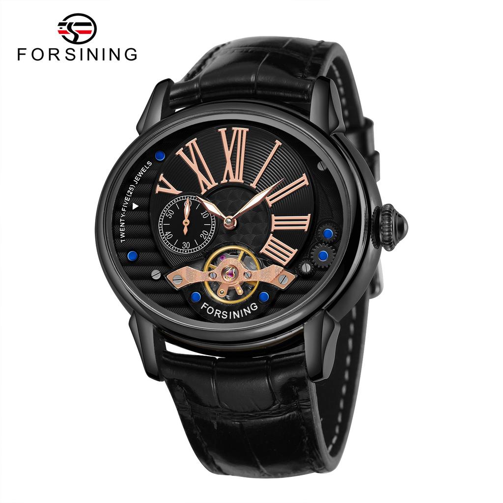 Forsining New Top Men's Watch Fashion Hollow Creative Dial Flywheel Automatic Mechanical Watch