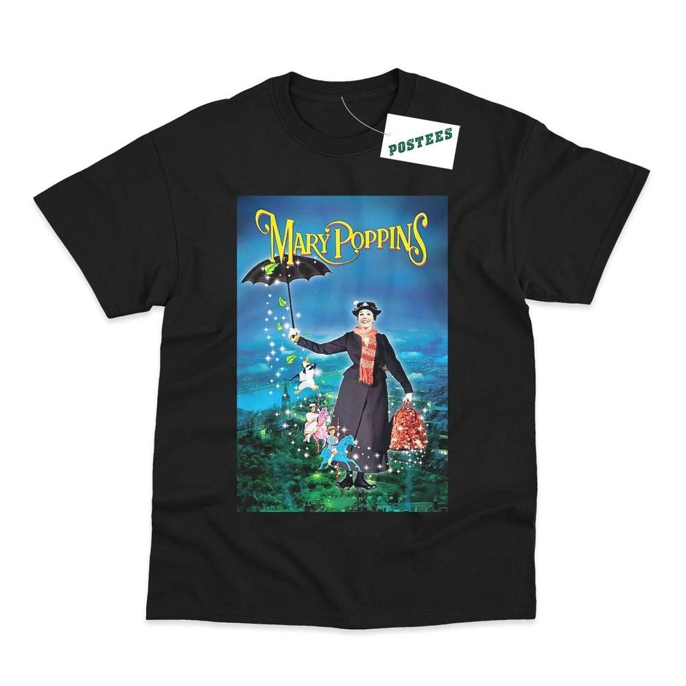 Retro Movie Poster Inspired By Mary Poppins Dtg Printed Black Or White TShirt
