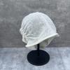 Designer large version linen stacking hat women's summer light and breathable versatile knitted pullover hat showing a small cold hat