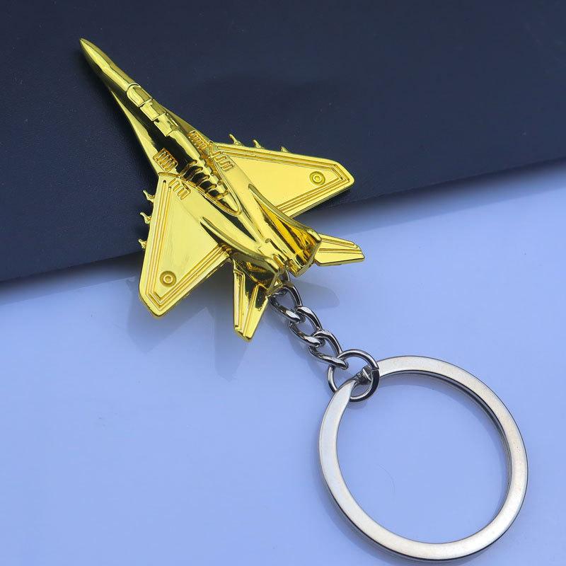 Men's Metal Fighter Keychain Gadgets For Men Battleplane Key Chain On Bag Car Trinket Jewelry Boyfriend Gift Souvenirs