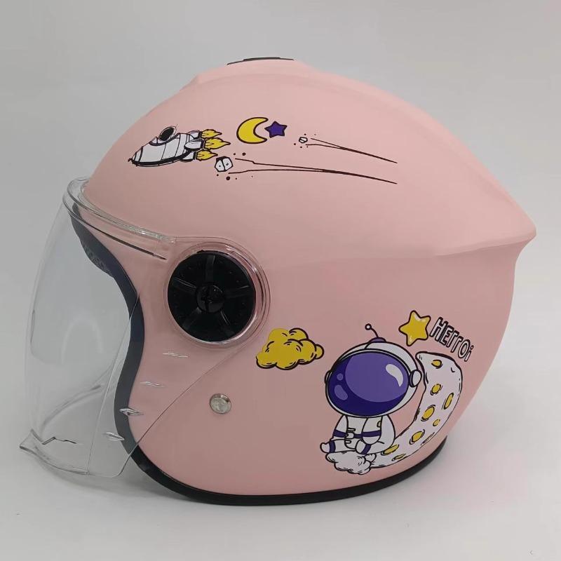 Children's Winter Safety Helmet: 3C Certified Cartoon Design, Electric Vehicle Protection, Anti-Fall, Warm Half Helmet