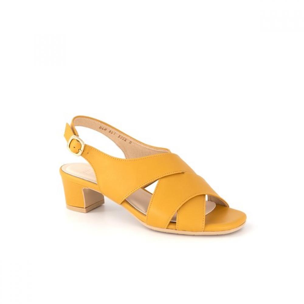 Daks 4cm Cross Leather Semi Dress Sandals Dld301 Mustard 225 18284₽