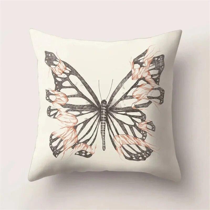 Simple Colorful Butterfly Print Pattern Luxury Home Decoration Pillowcase Living Room Sofa Car Cushion Cover