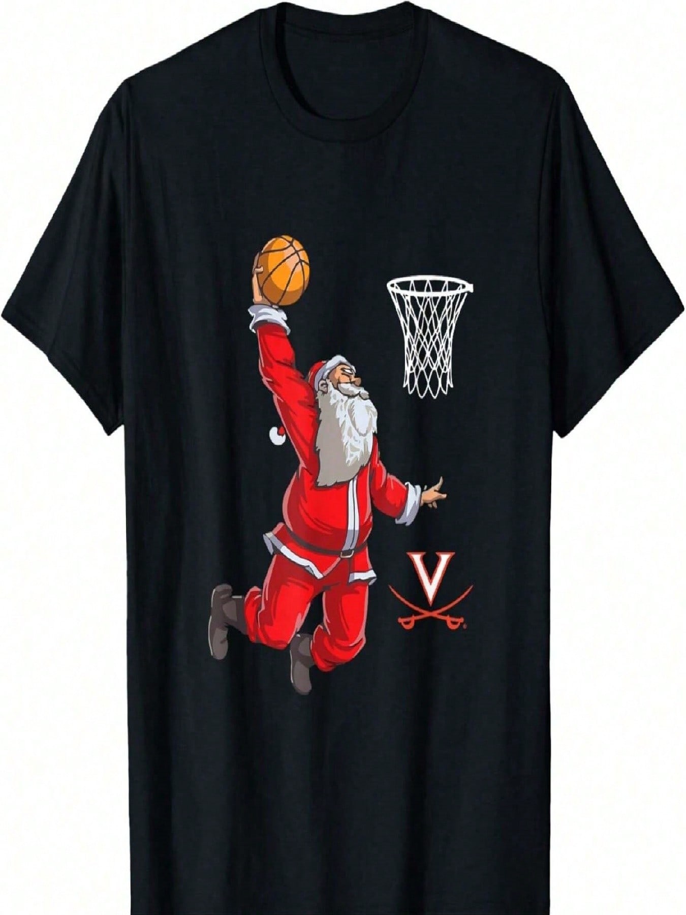 Рождественская футболка Virginia Cavaliers с Сантой S разноцветный