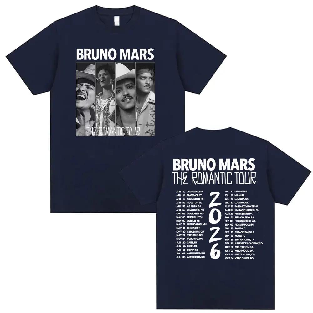 

Футболка з двостороннім принтом Bruno Mars The Romantic Tour 2026, Унісекс, Список дат концерту, Мерч для фанатів, 100% Бавовна, Вінтажний вуличний одяг, Оверсайз XXXL