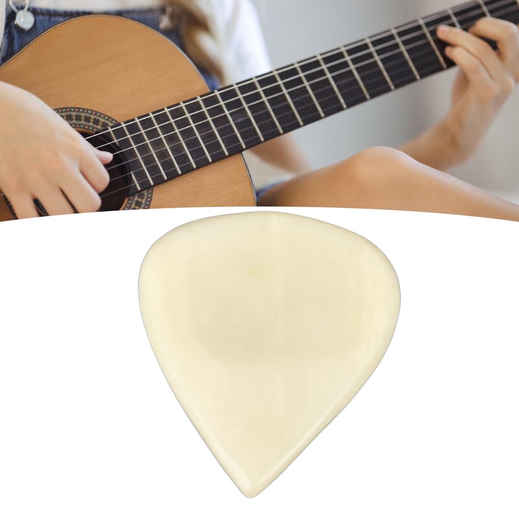 Guitar Bass Pick with Concave Design Natural Ox Bone Heart Shape Playing Pick for Stringed Instruments
